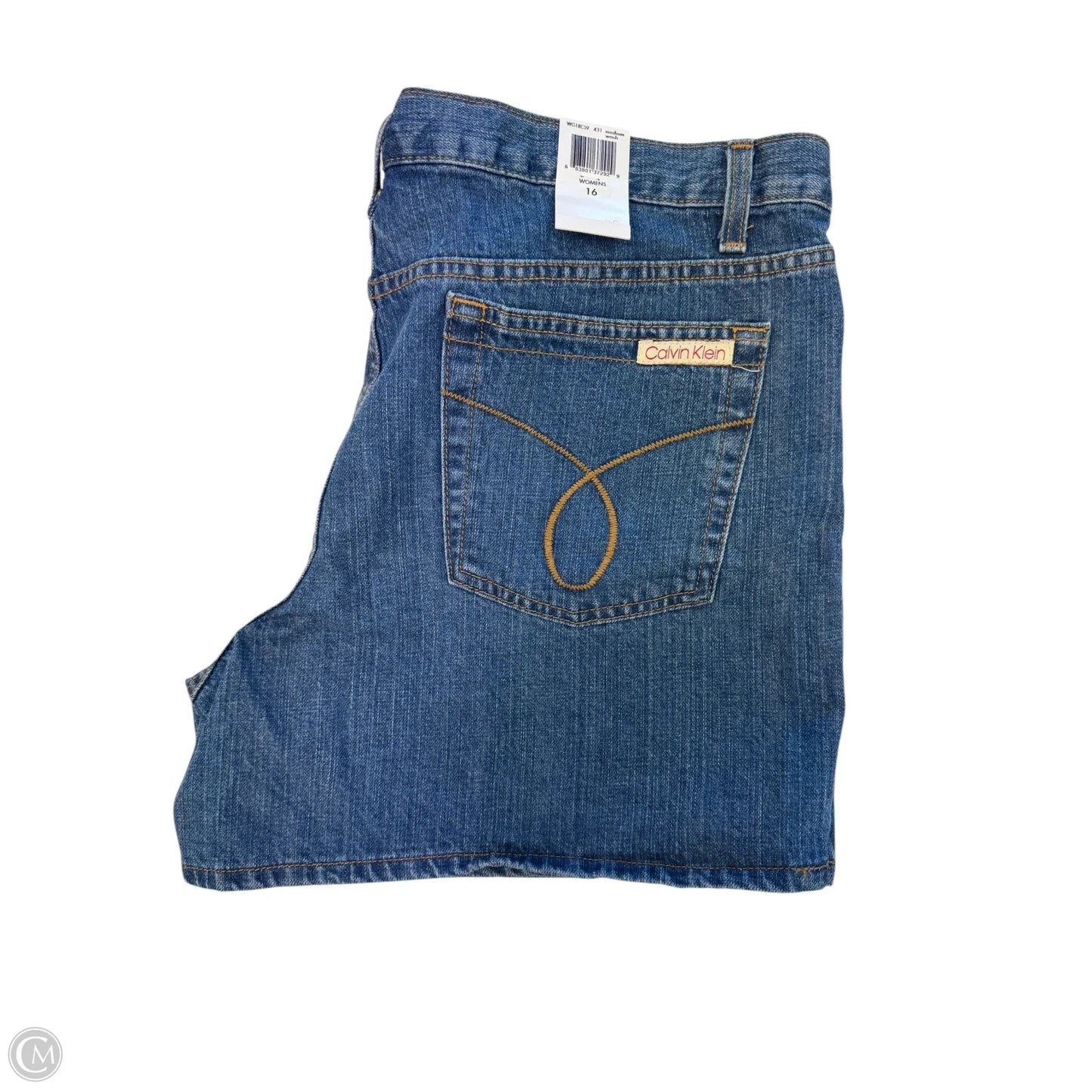 Shorts By Calvin Klein In Blue Denim, Size: 16