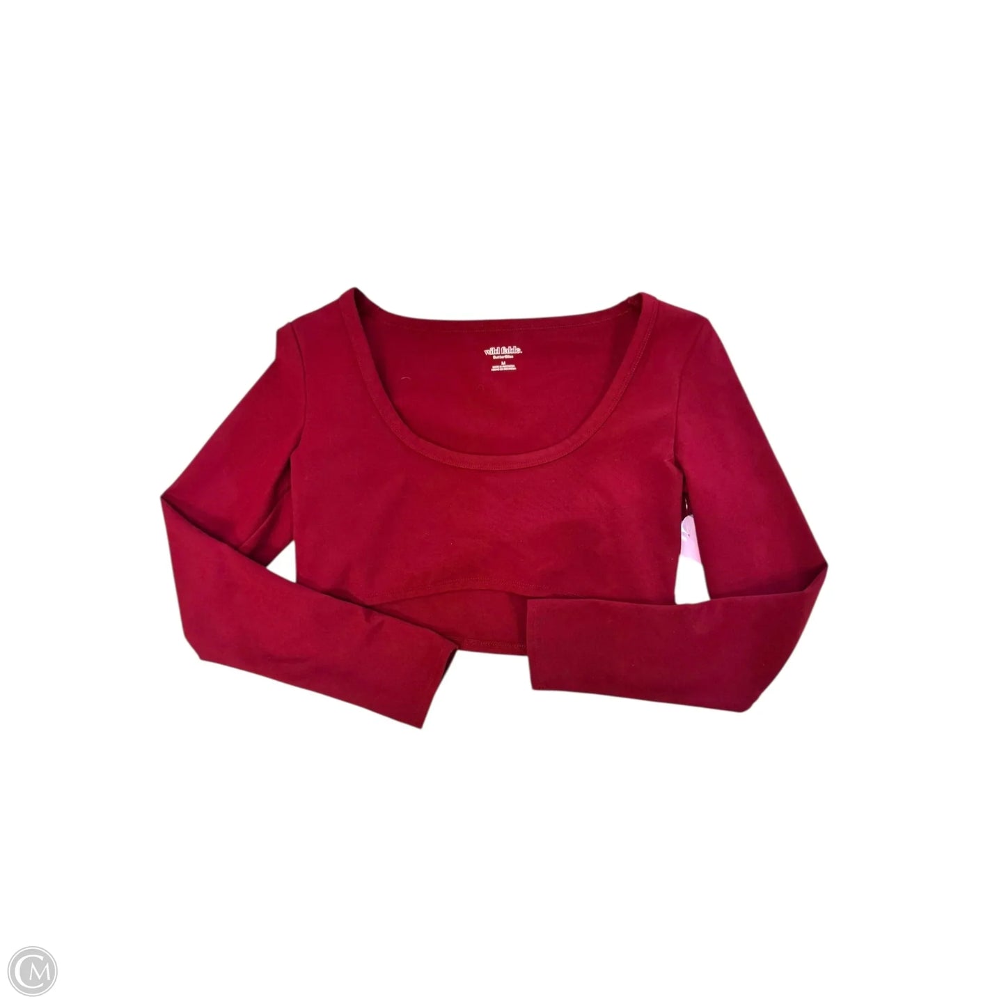 Top Long Sleeve By Wild Fable In Red, Size: M