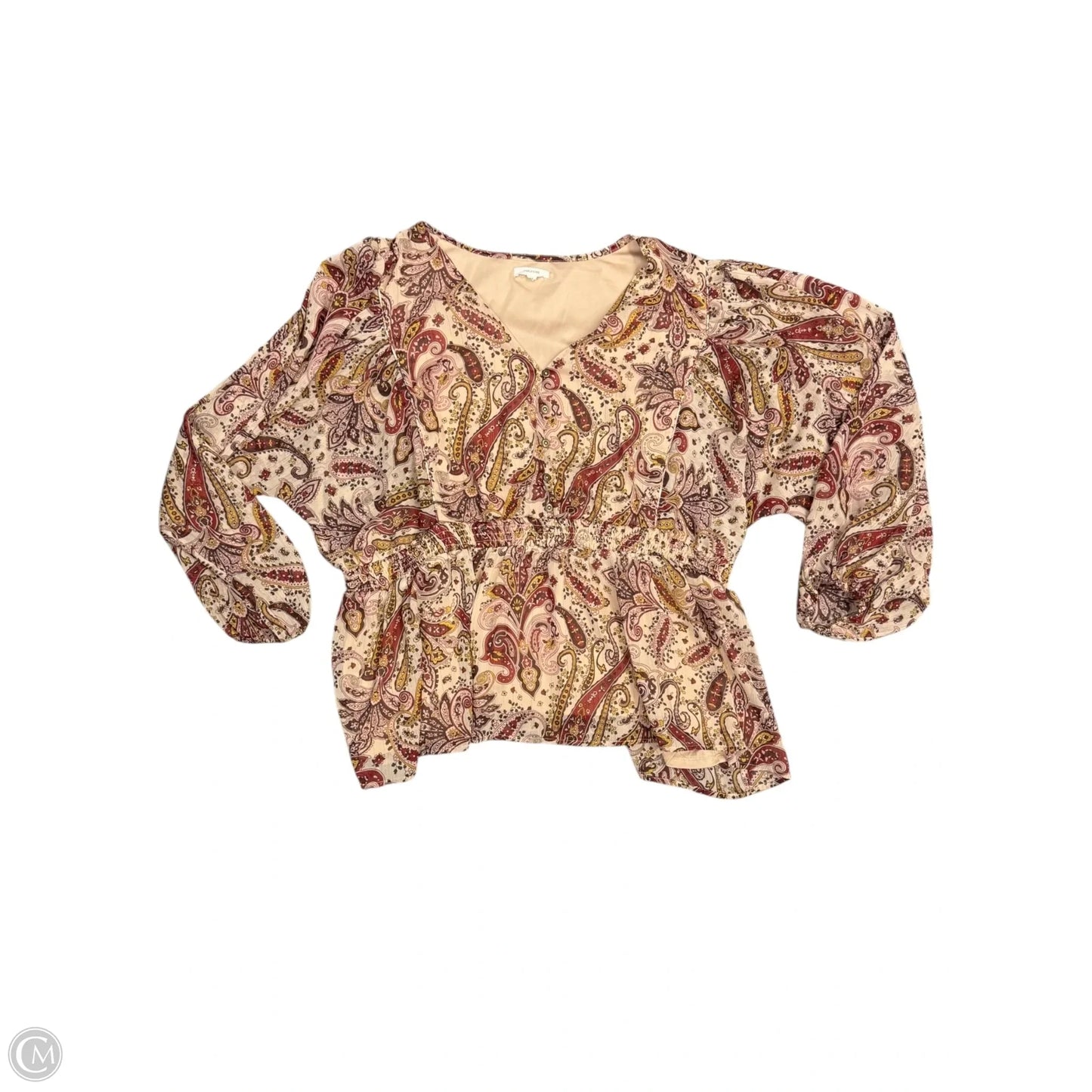 Blouse Long Sleeve By Maurices In Tan, Size: 3x