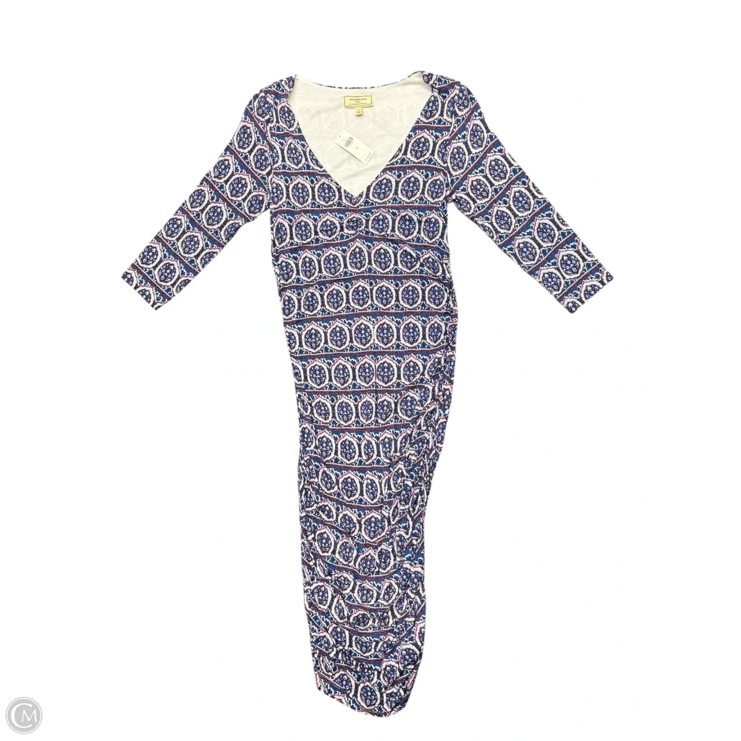 Dress Party Long By Anthropologie In Blue & Pink, Size: 8