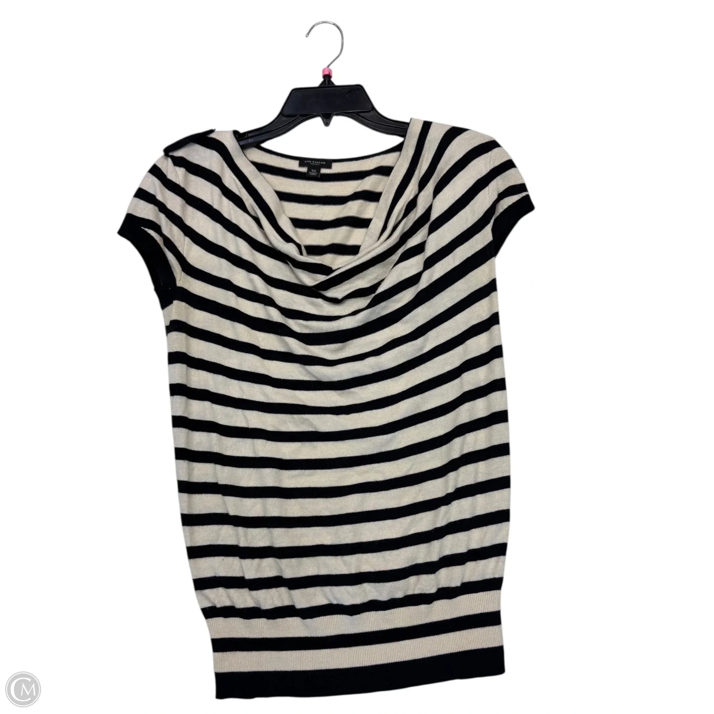 Top Short Sleeve By Ann Taylor In Striped Pattern, Size: Xs