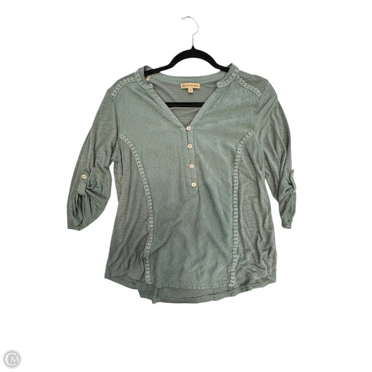 Top 3/4 Sleeve By Democracy In Green, Size: M