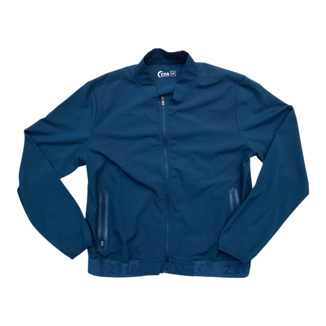 Athletic Jacket By Zyia In Blue, Size:M