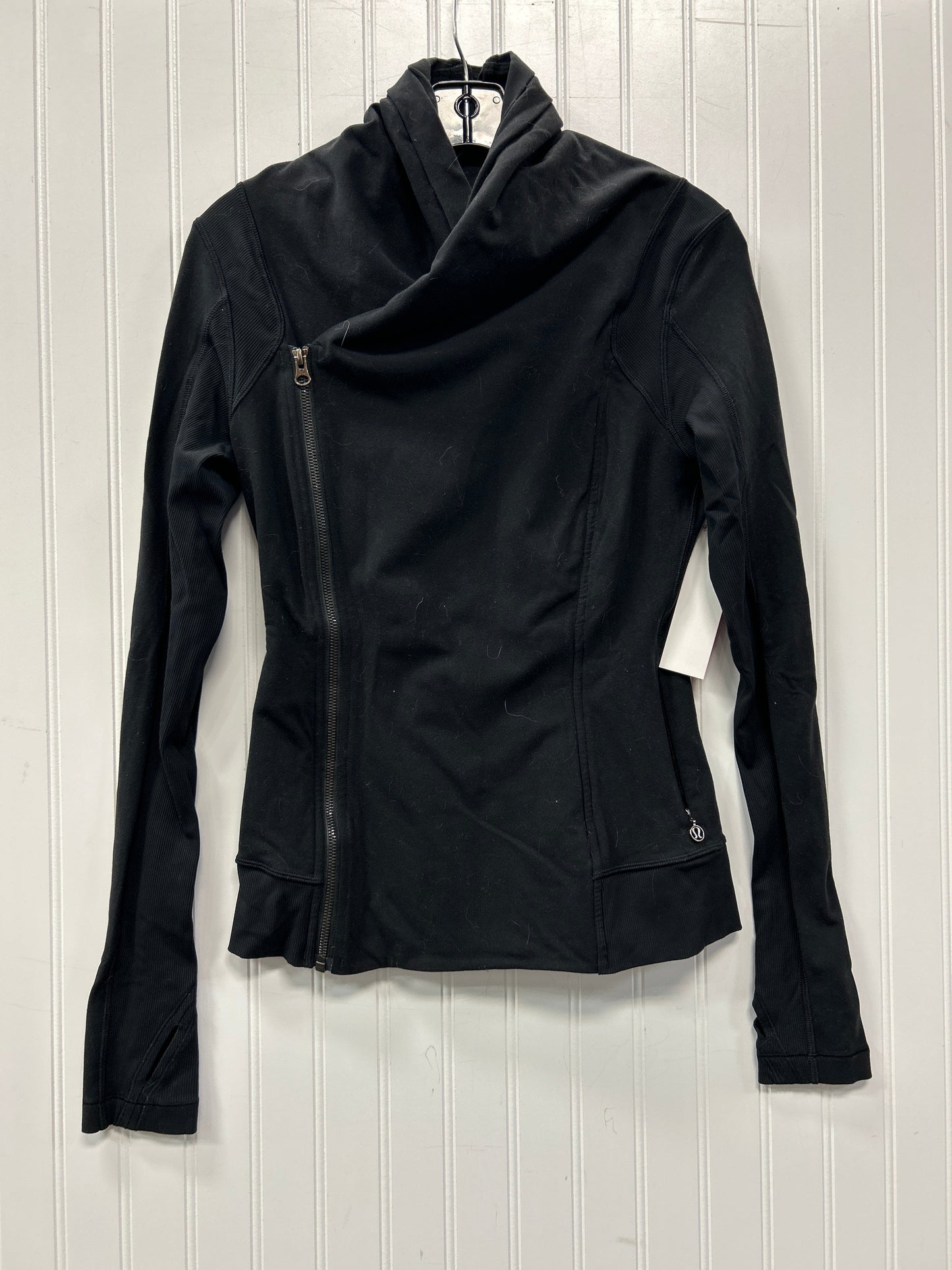 Athletic Jacket By Lululemon In Black, Size:6