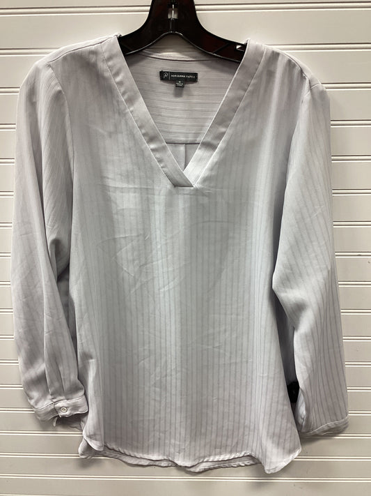Blouse Ls By Adrianna Papell In White, Size:M