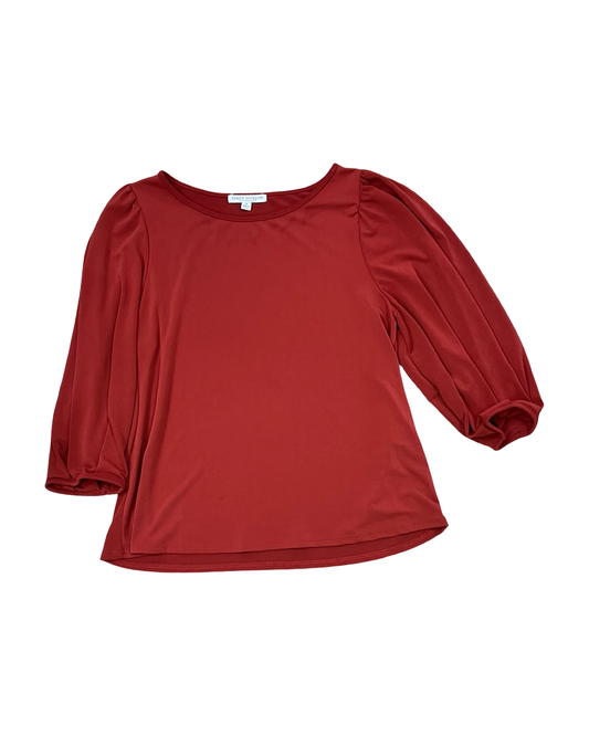 Top 3/4 Sleeve By Green Envelope In Red, Size:M