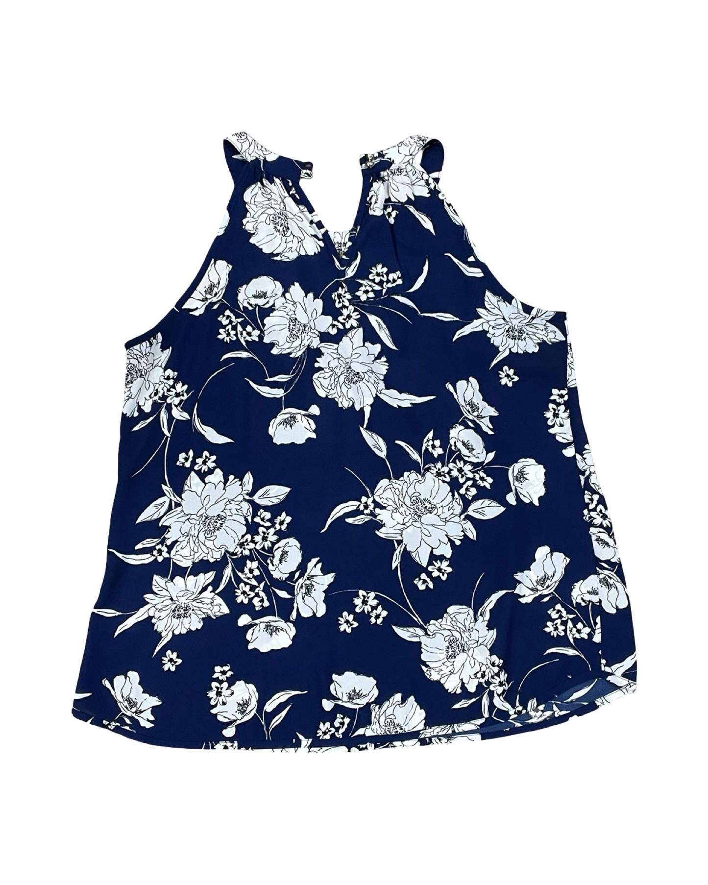 Top Sleeveless By Papermoon In Blue & White, Size:M