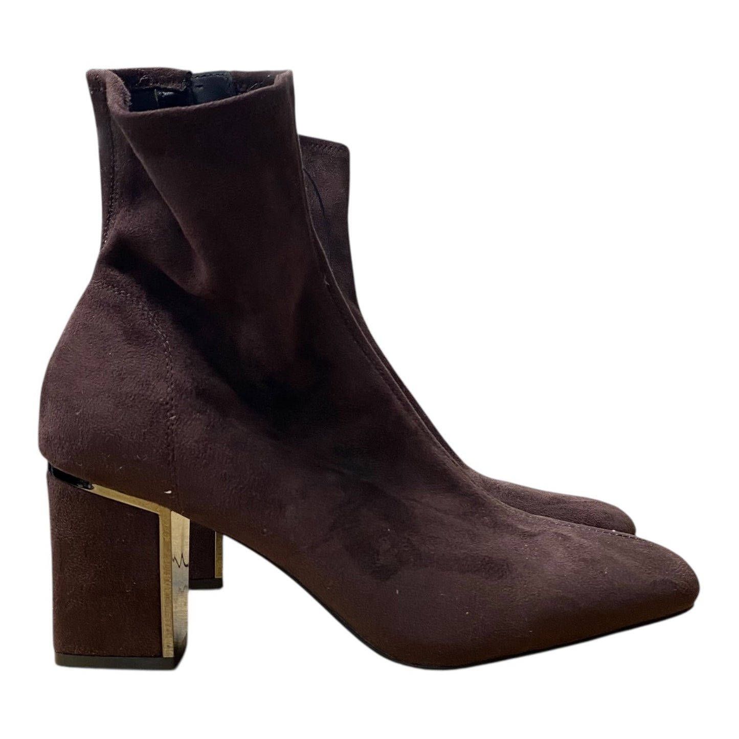 Boots Ankle Heels By Dkny In Brown, Size:8.5