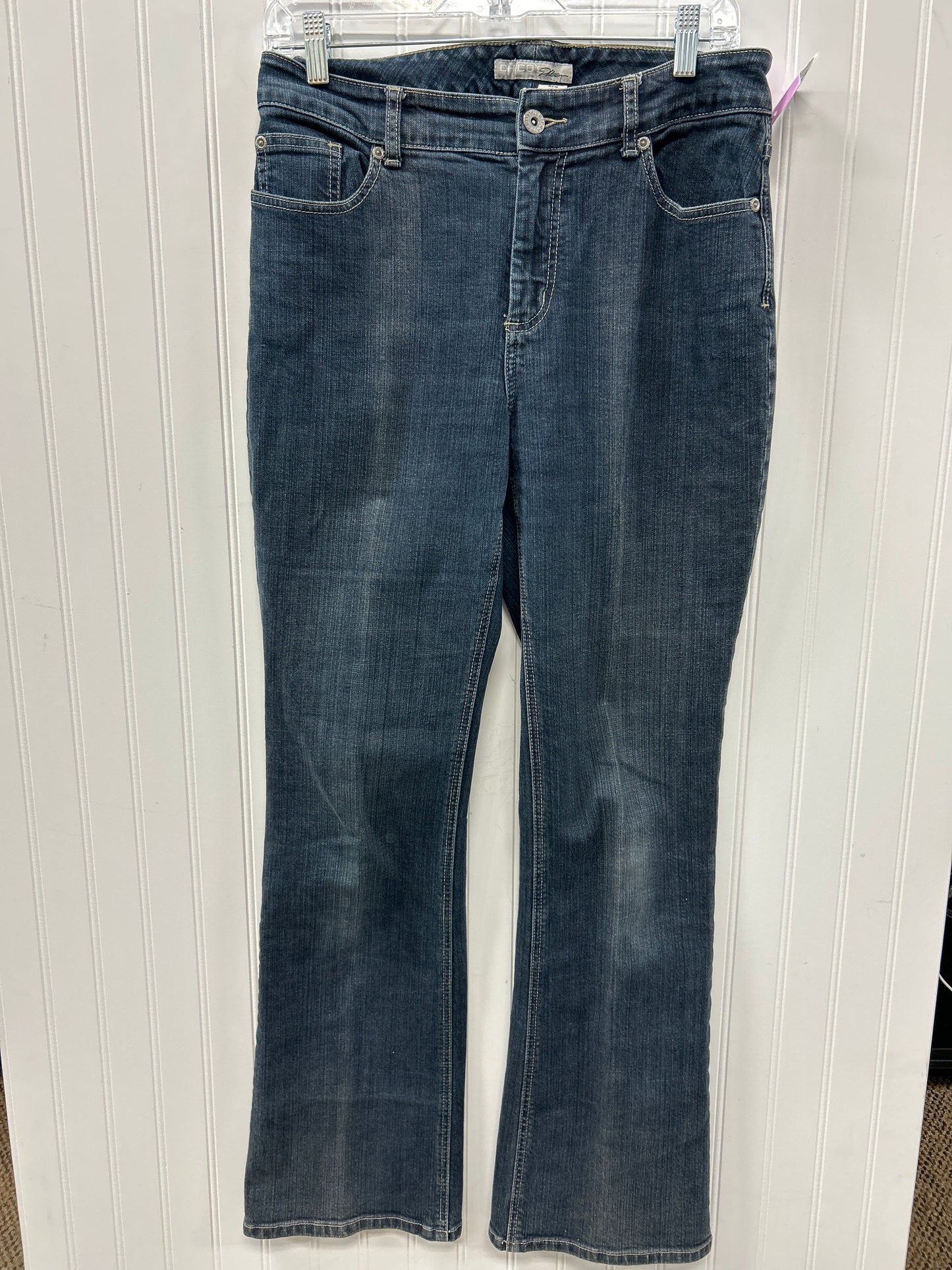 Jeans Flared By Chicos In Blue Denim, Size:10