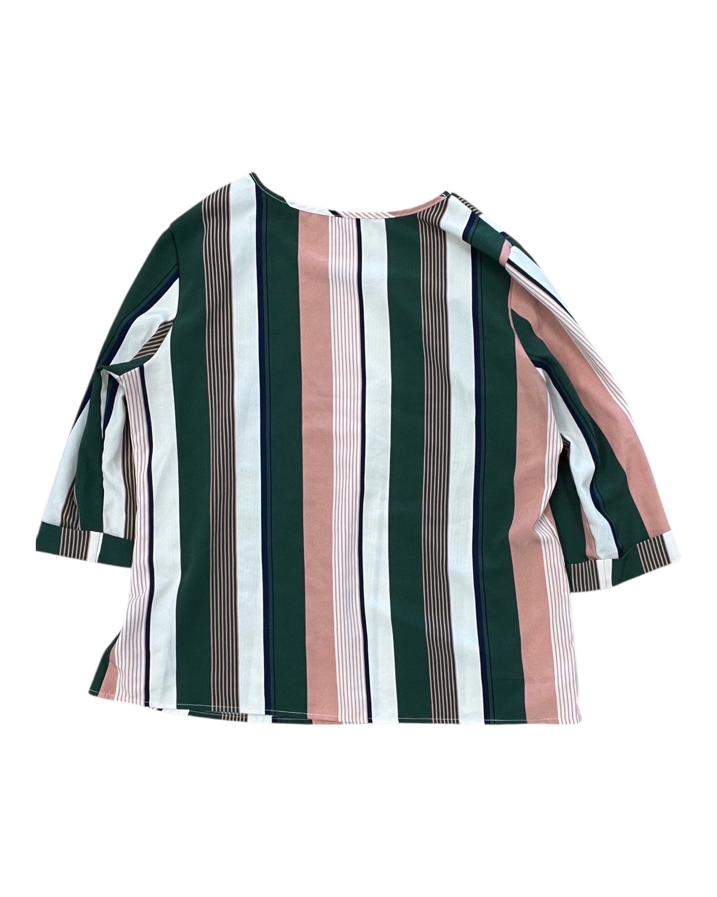 Top 3/4 Sleeve By Shein In Cream & Green, Size:L
