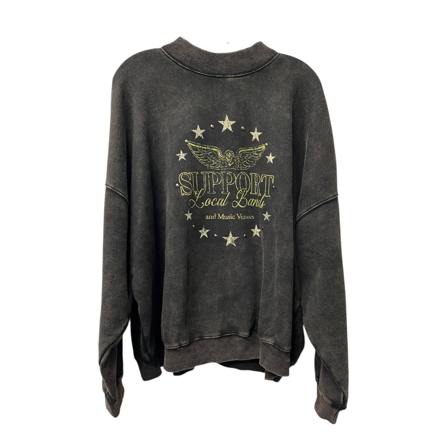 Sweatshirt Crewneck By And Now This In Black, Size:3X