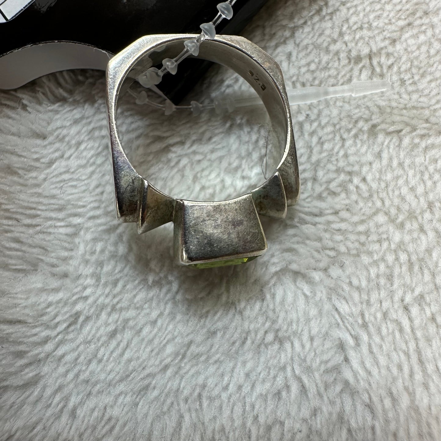 Sterling silver -green stone Ring by Silpada size 9