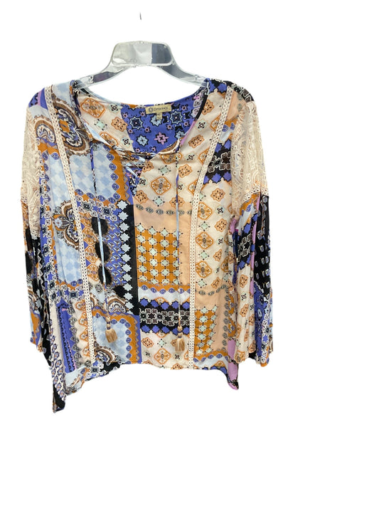 Top Long Sleeve By Democracy In Paisley, Size: 18