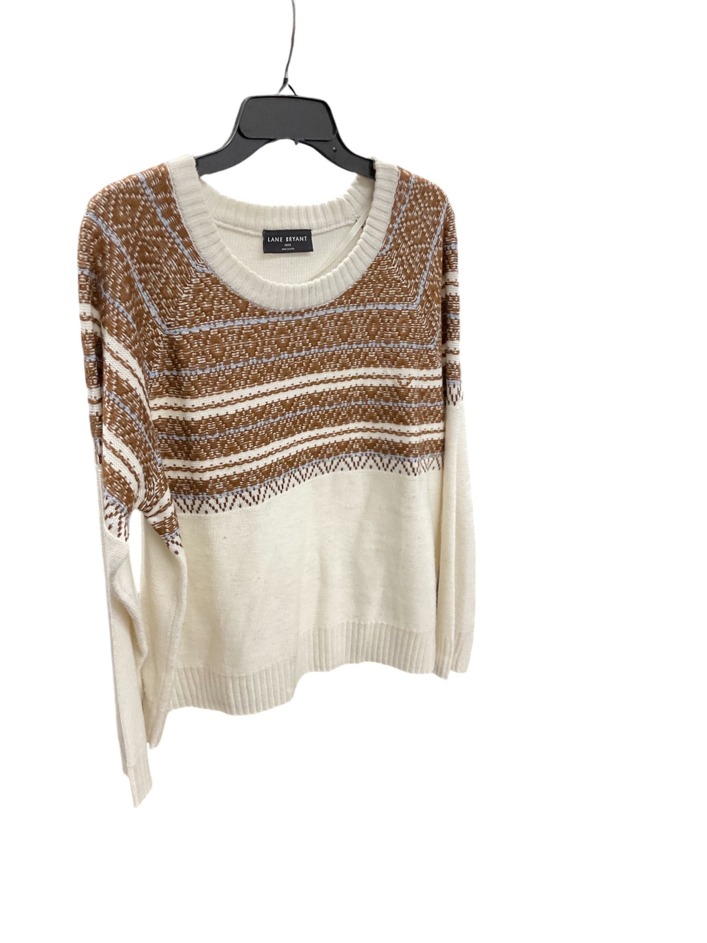 Sweater By Lane Bryant In Brown & Cream, Size: 18