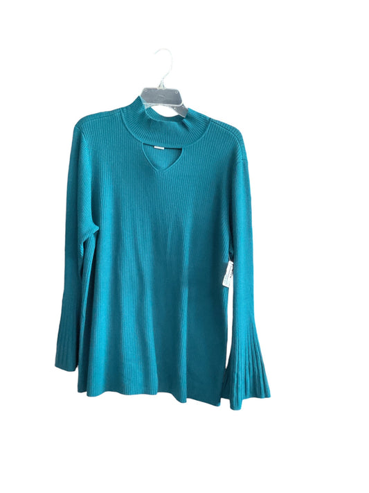 Sweater By Chicos In Teal, Size: 1x