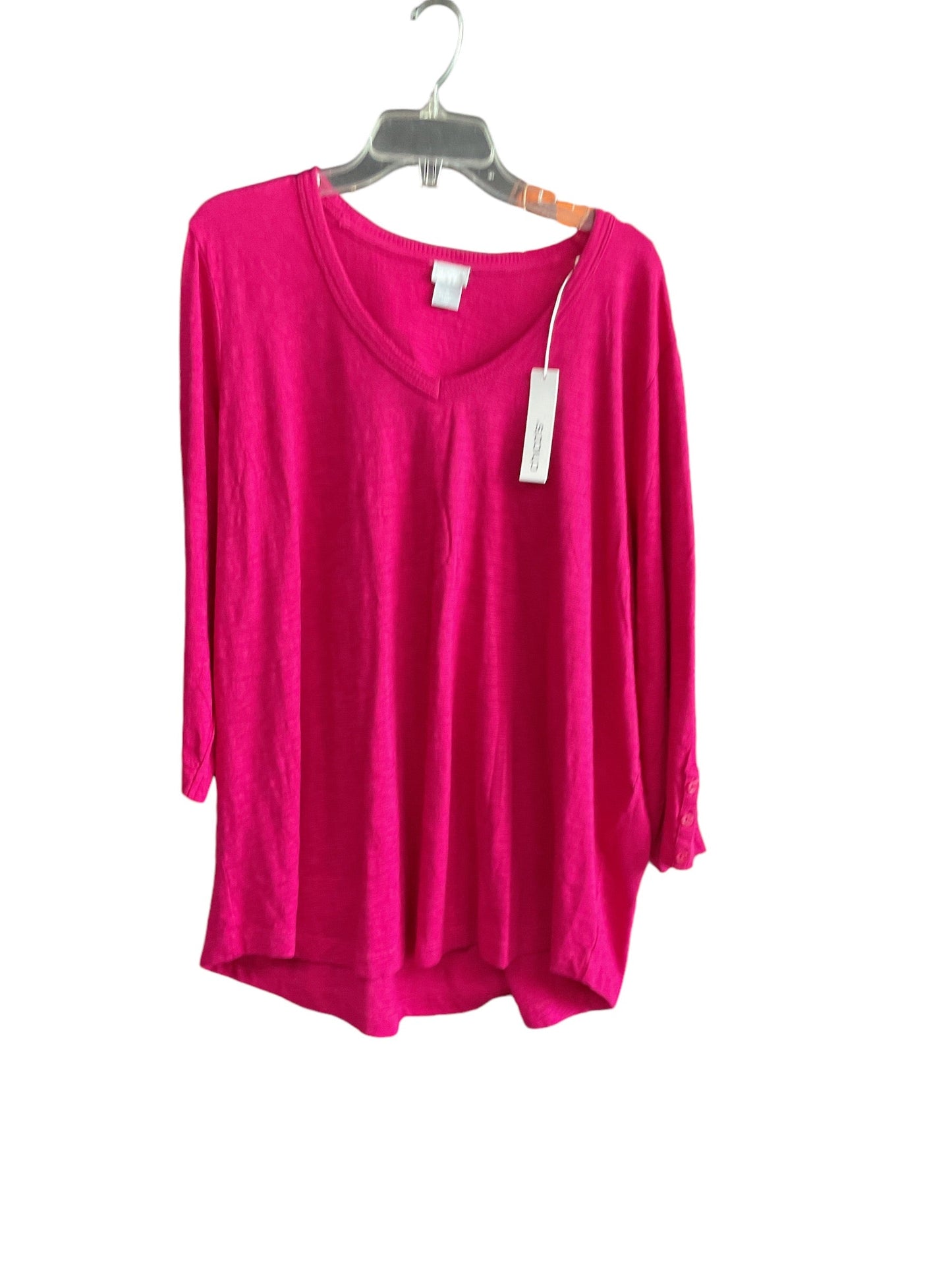 Top Long Sleeve Basic By Chicos In Pink, Size: 1x