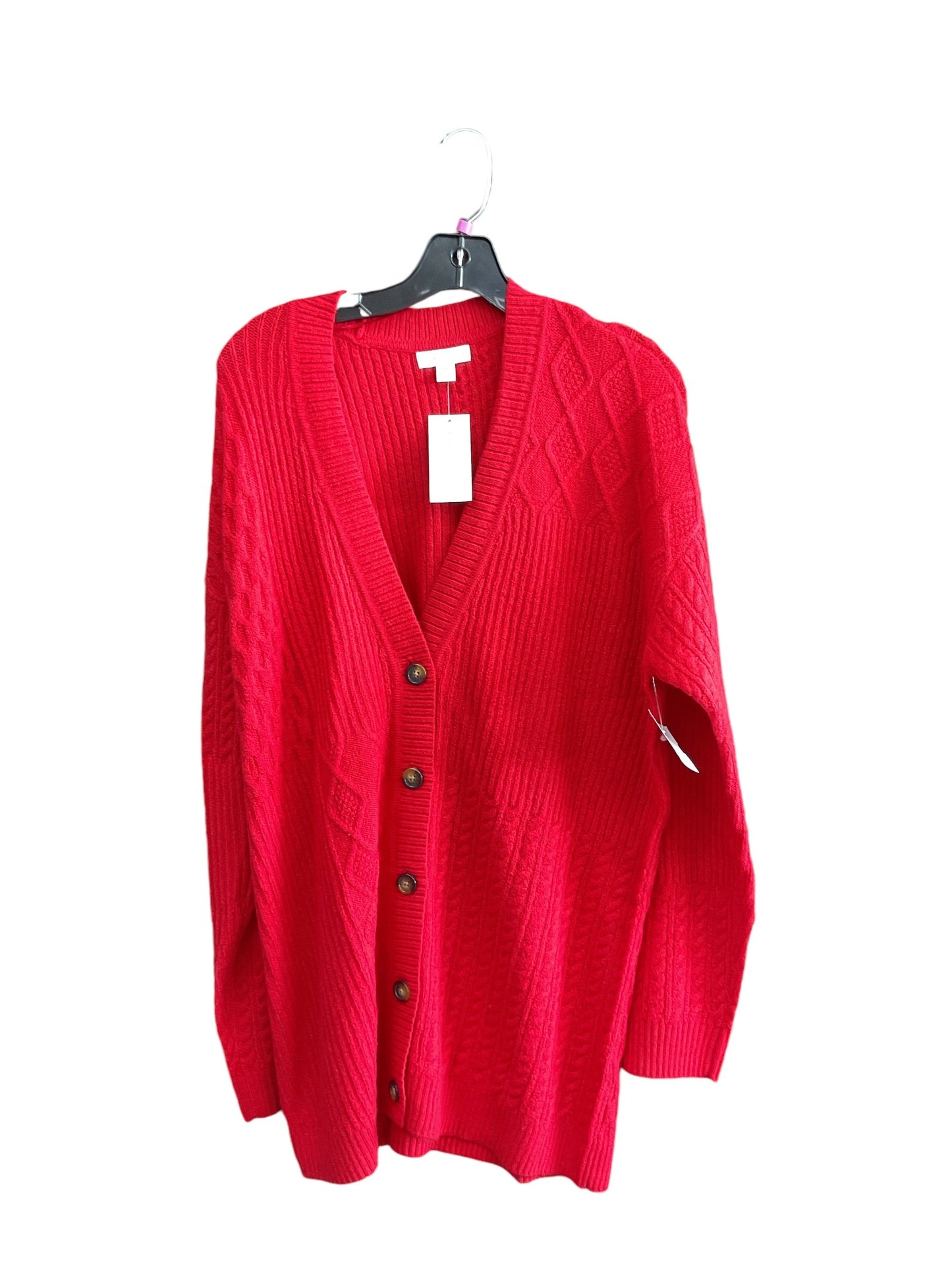 Sweater Cardigan By Charter Club In Red, Size: Xxl