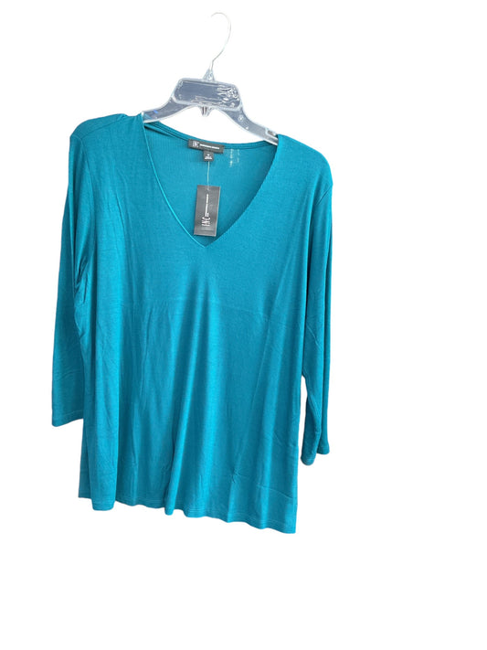 Top Long Sleeve Basic By Inc In Teal, Size: 1x