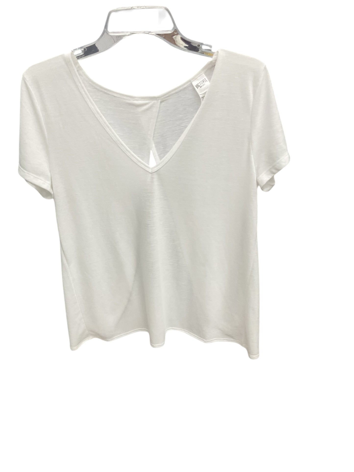 Athletic Top Short Sleeve By Victorias Secret In White, Size: M