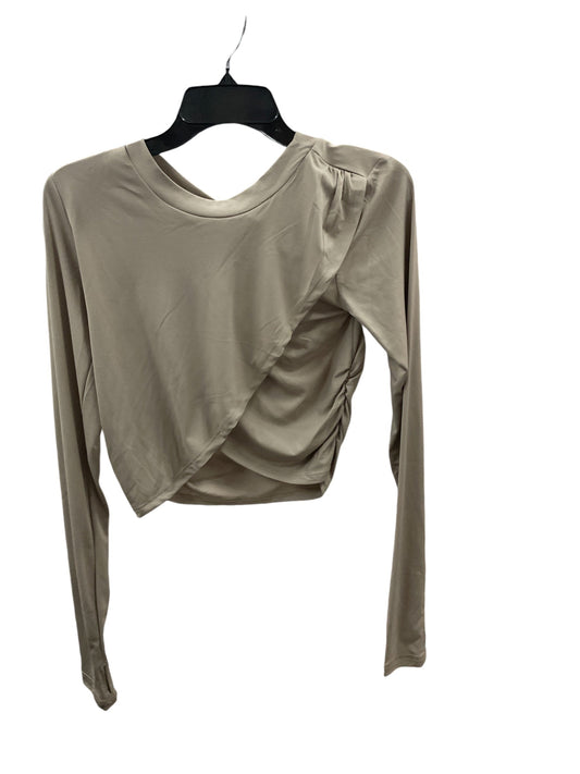 Athletic Top Long Sleeve Crewneck By Free People In Taupe, Size: S