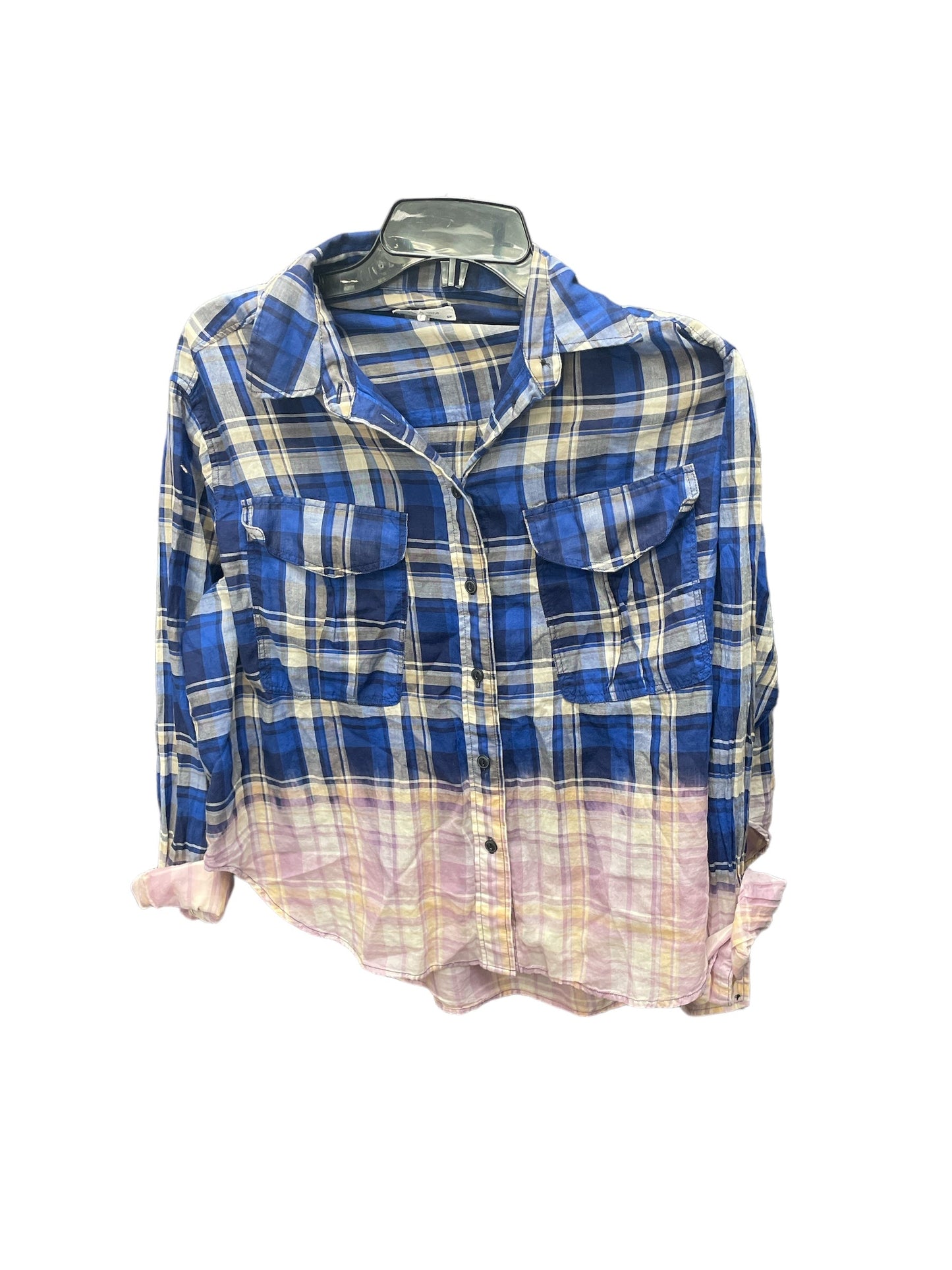 Top Long Sleeve By Rag And Bone In Plaid Pattern, Size: S