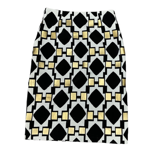 Black & Gold Skirt Midi Diane Von Furstenberg, Size 8