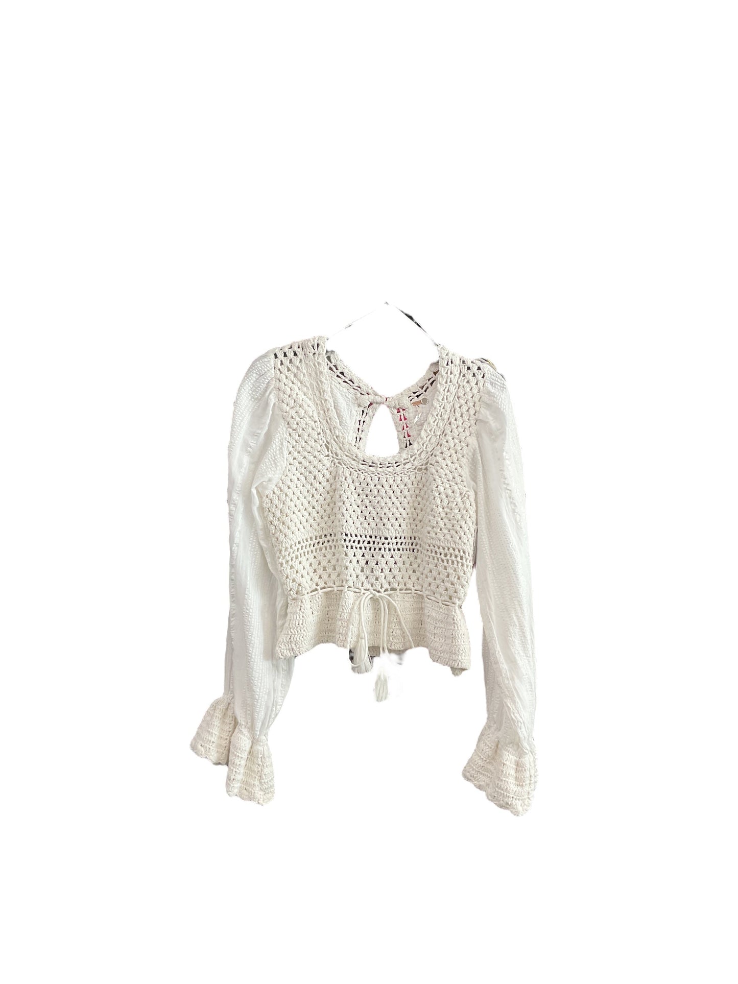 Top Long Sleeve By Free People In White, Size: M