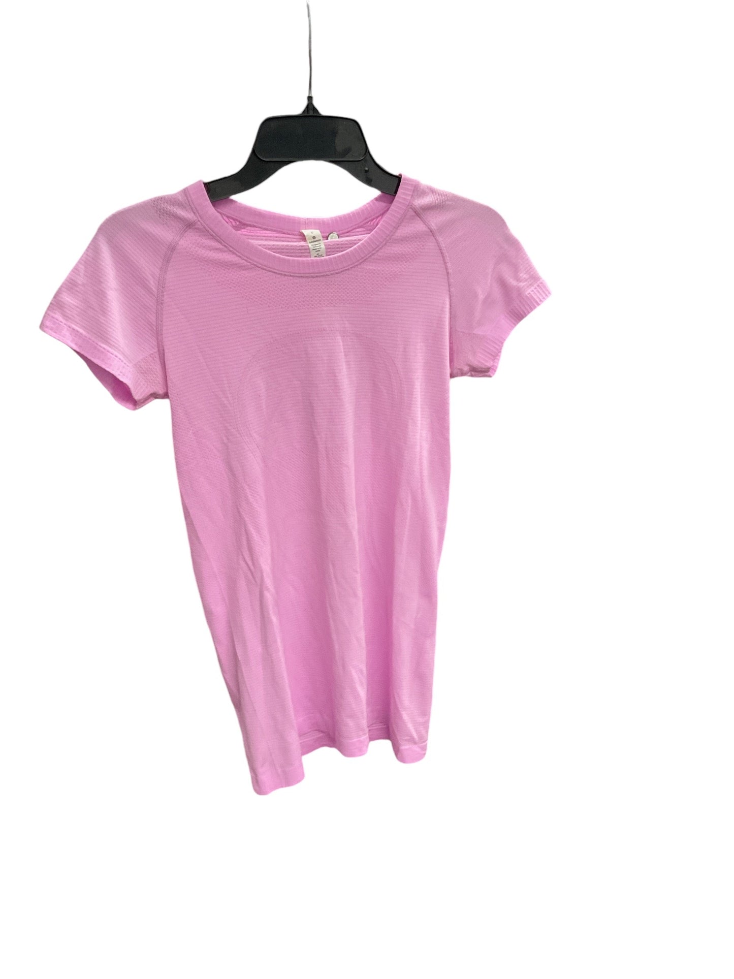 Athletic Top Short Sleeve By Lululemon In Pink, Size: 6