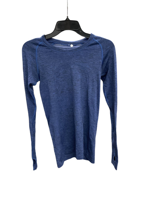 Athletic Top Long Sleeve Crewneck By Lululemon In Blue, Size: 6