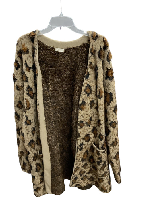 Sweater Cardigan By Oddi In Leopard Print, Size: 2x