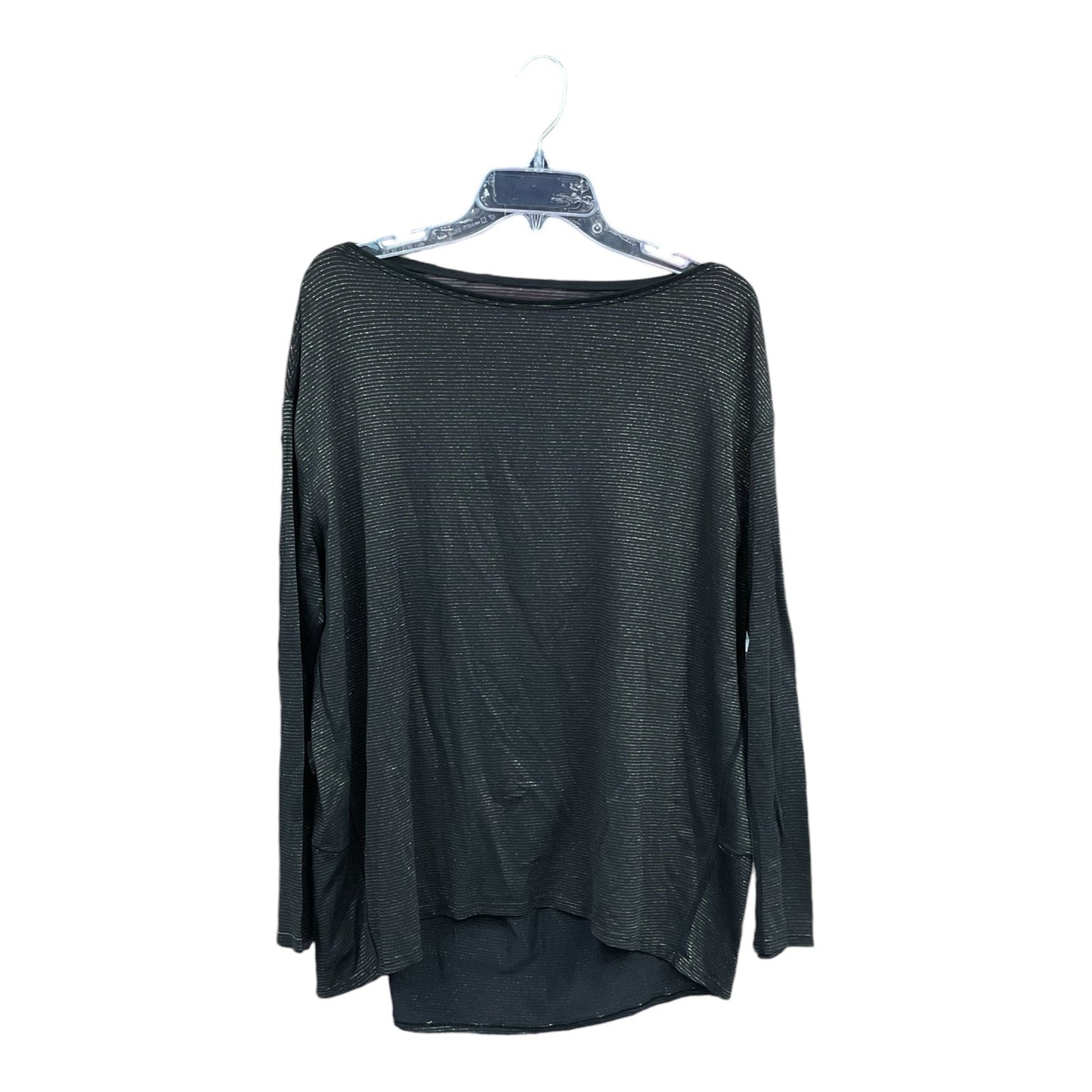 Athletic Top Long Sleeve Crewneck By Lululemon In Black & Gold, Size: M