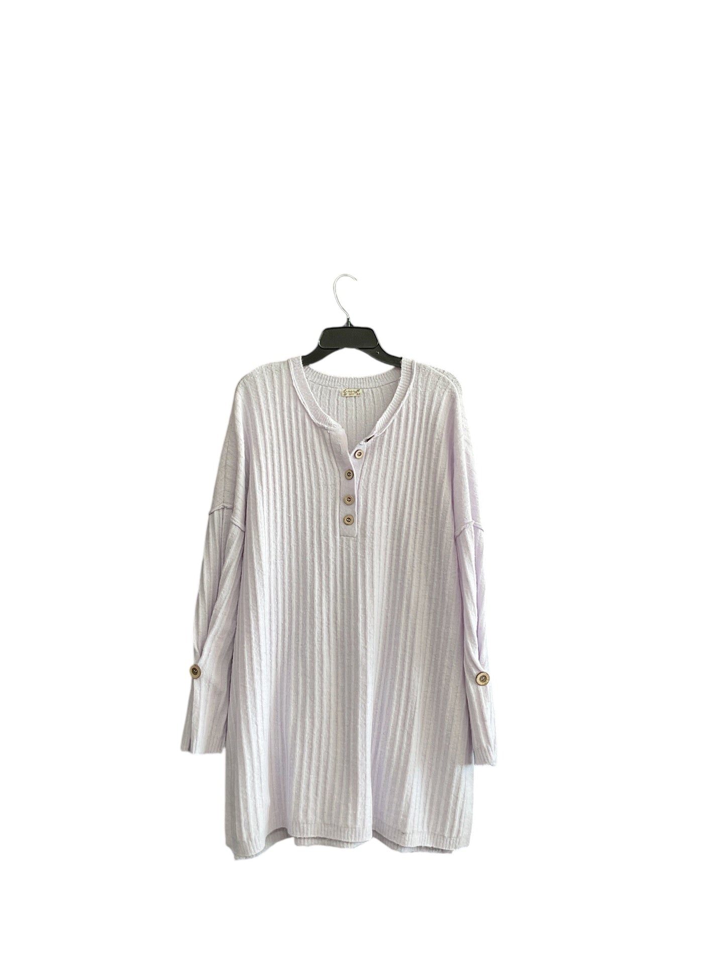 Tunic Long Sleeve By Free People In Purple, Size: L