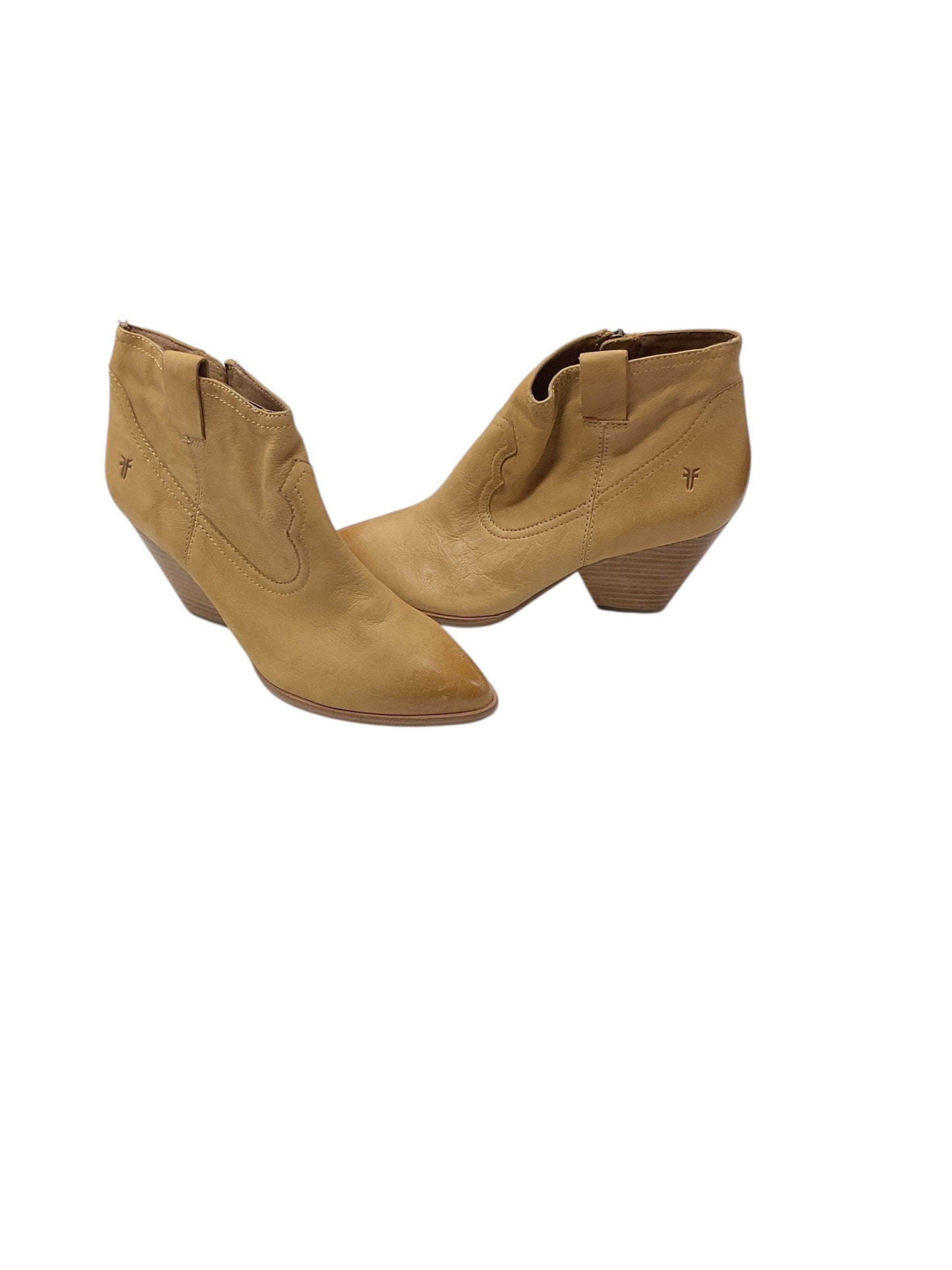 Boots Ankle Heels By Frye In Tan, Size: 7.5