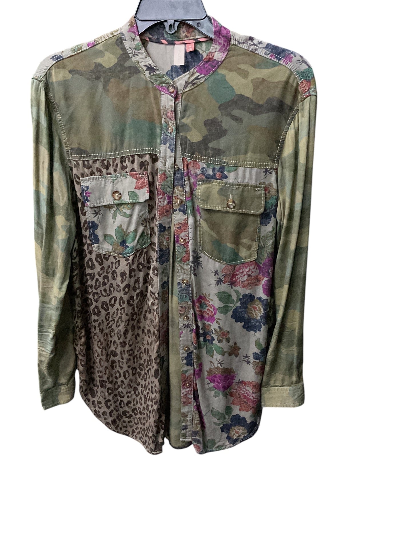 Tunic 3/4 Sleeve By Pilcro In Camouflage Print, Size: Xs