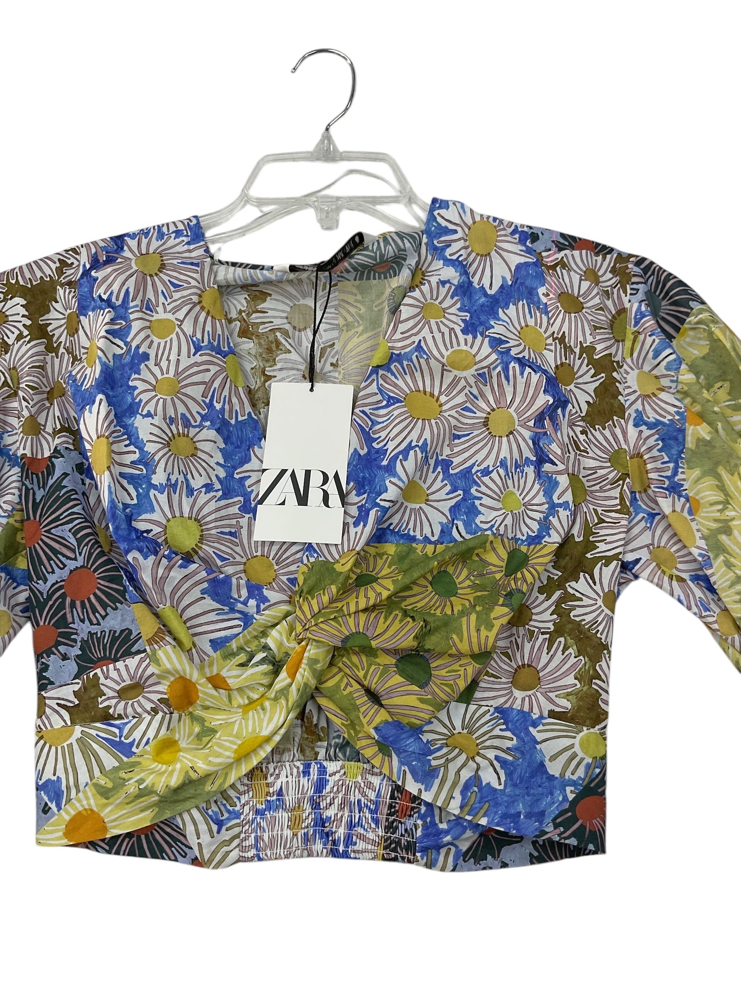 Top Long Sleeve By Zara In Floral Print, Size: M