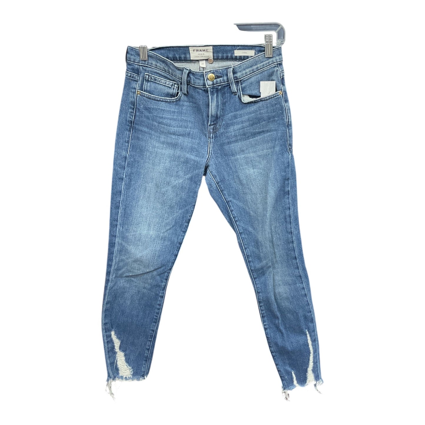 Jeans Skinny By Frame In Blue Denim, Size: 0