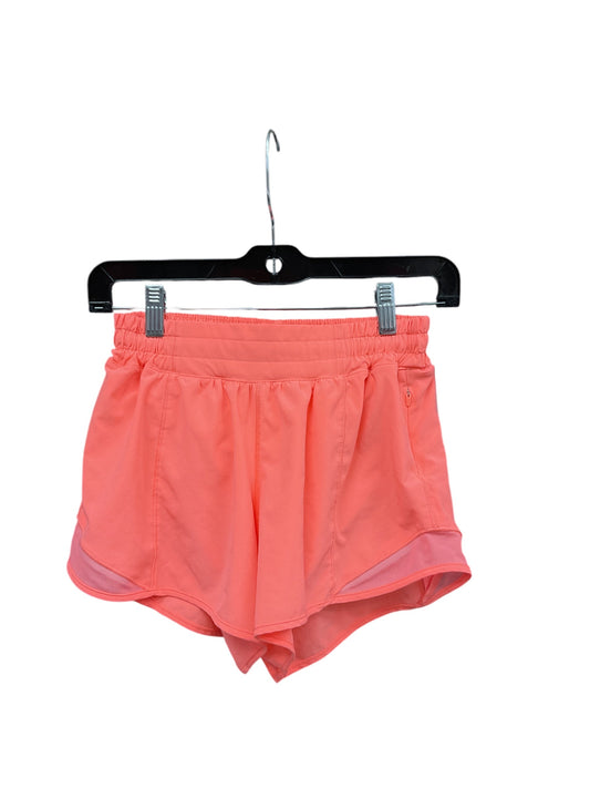 Athletic Shorts By Lululemon In Orange, Size: 4