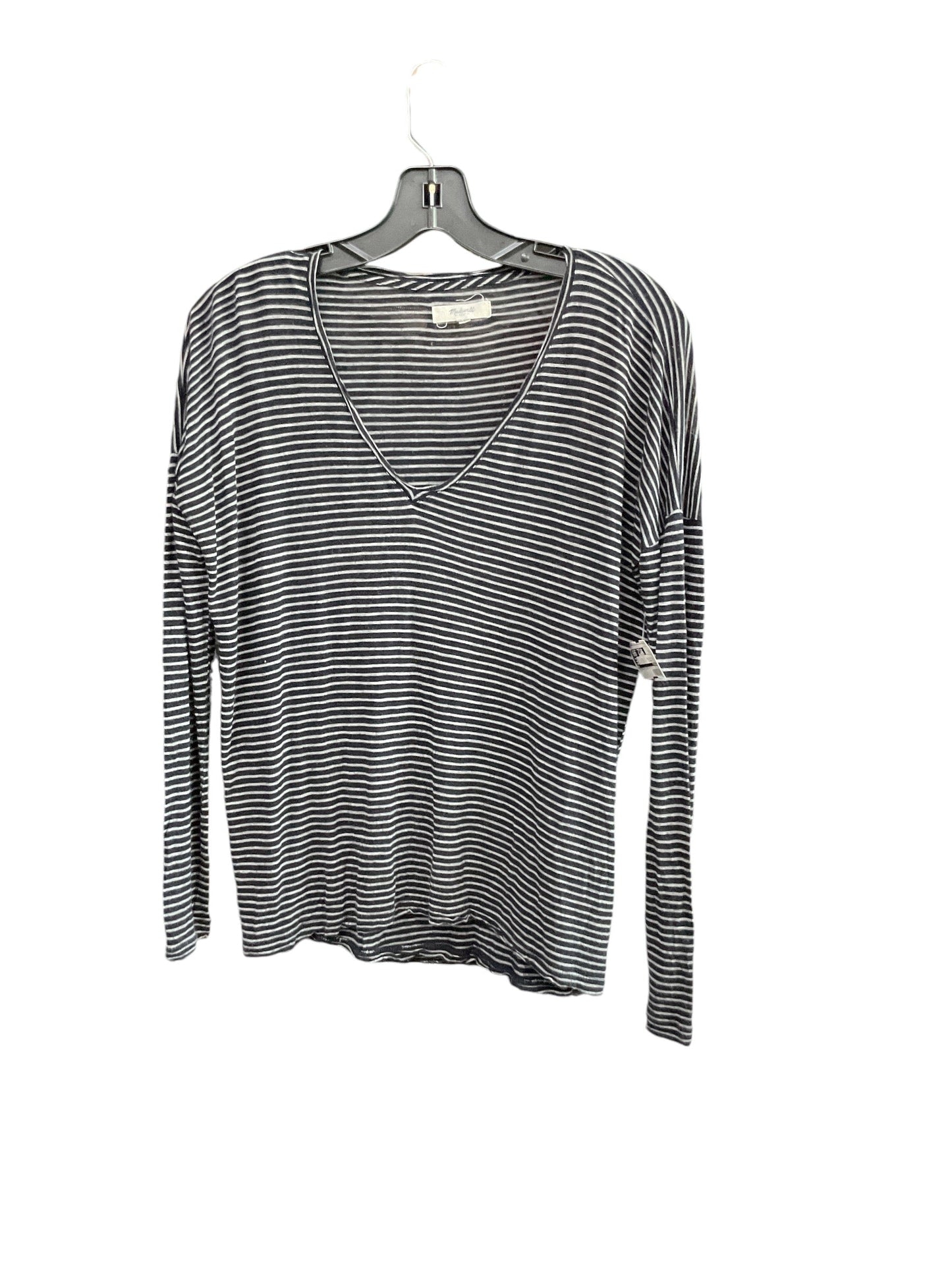 Top Long Sleeve Basic By Madewell In Striped Pattern Size: XS