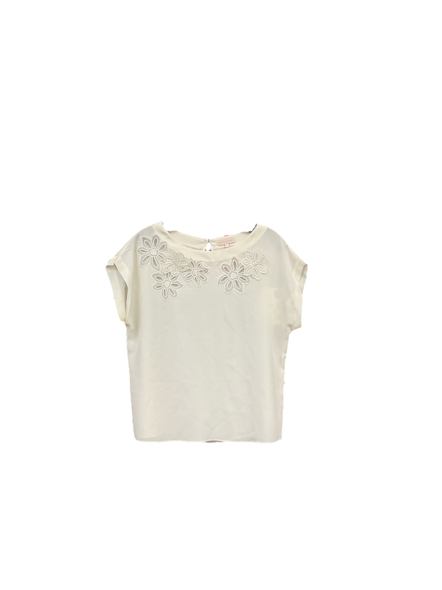 Blouse Short Sleeve By Rebecca Taylor In Cream, Size: 4