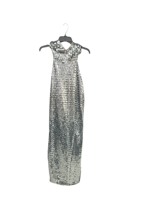 Dress Party Long By Fashion Nova In Silver, Size: Xs