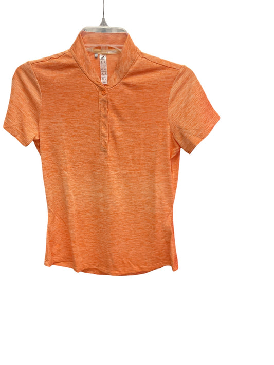 Athletic Top Short Sleeve By Adidas In Orange, Size: Xs