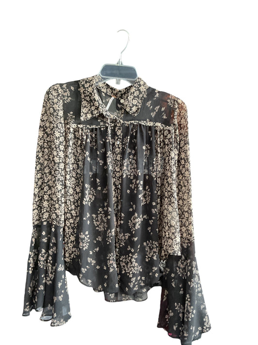 Top Long Sleeve By Free People In Floral Print, Size: M