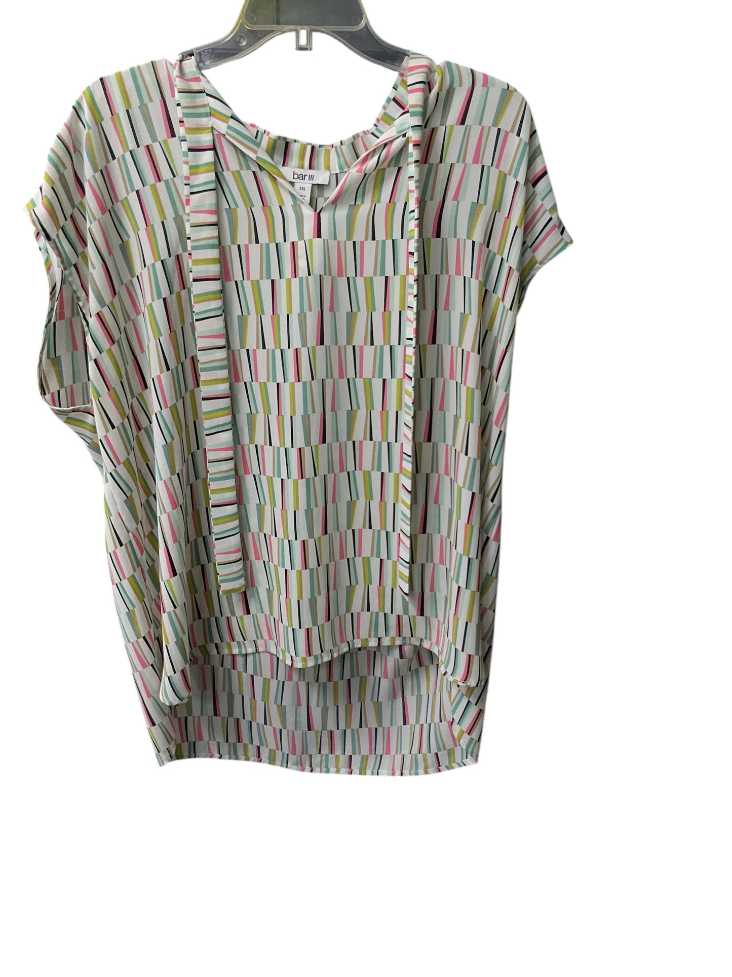 Top Short Sleeve By Bar Iii In Striped Pattern, Size: Xxl