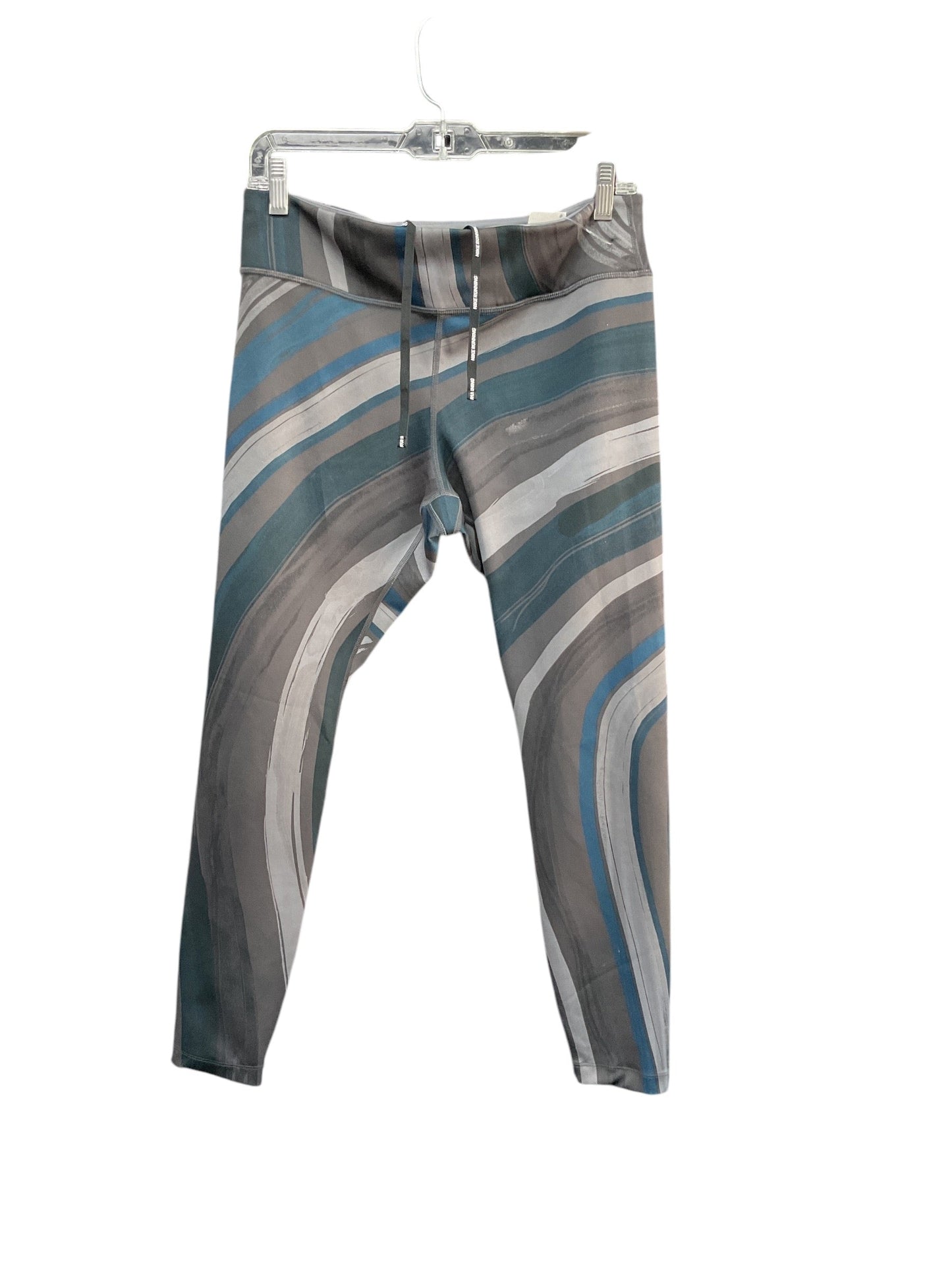 Athletic Leggings By Nike In Blue & Grey, Size: L