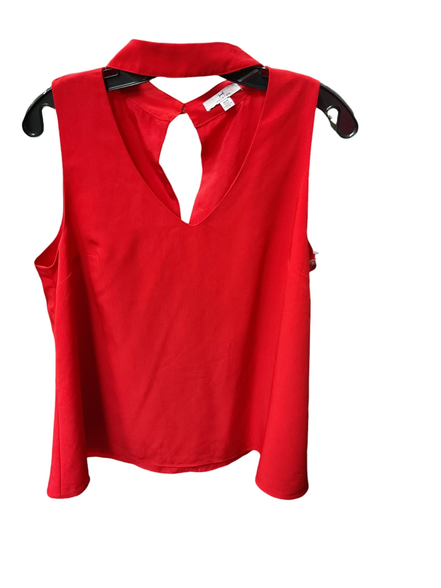 Top Sleeveless By Halston In Red, Size: M