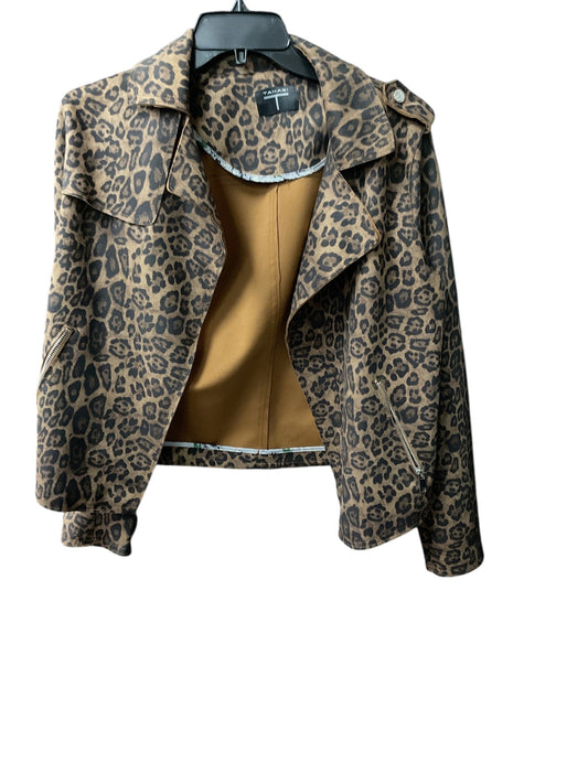 Jacket Moto By Tahari By Arthur Levine In Animal Print, Size: M