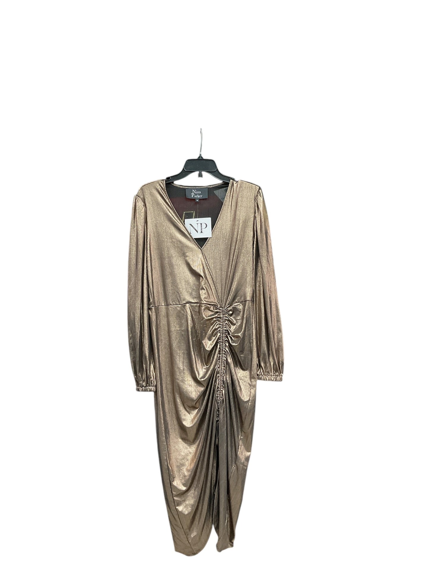 Dress Party Midi By Cma In Bronze, Size: L