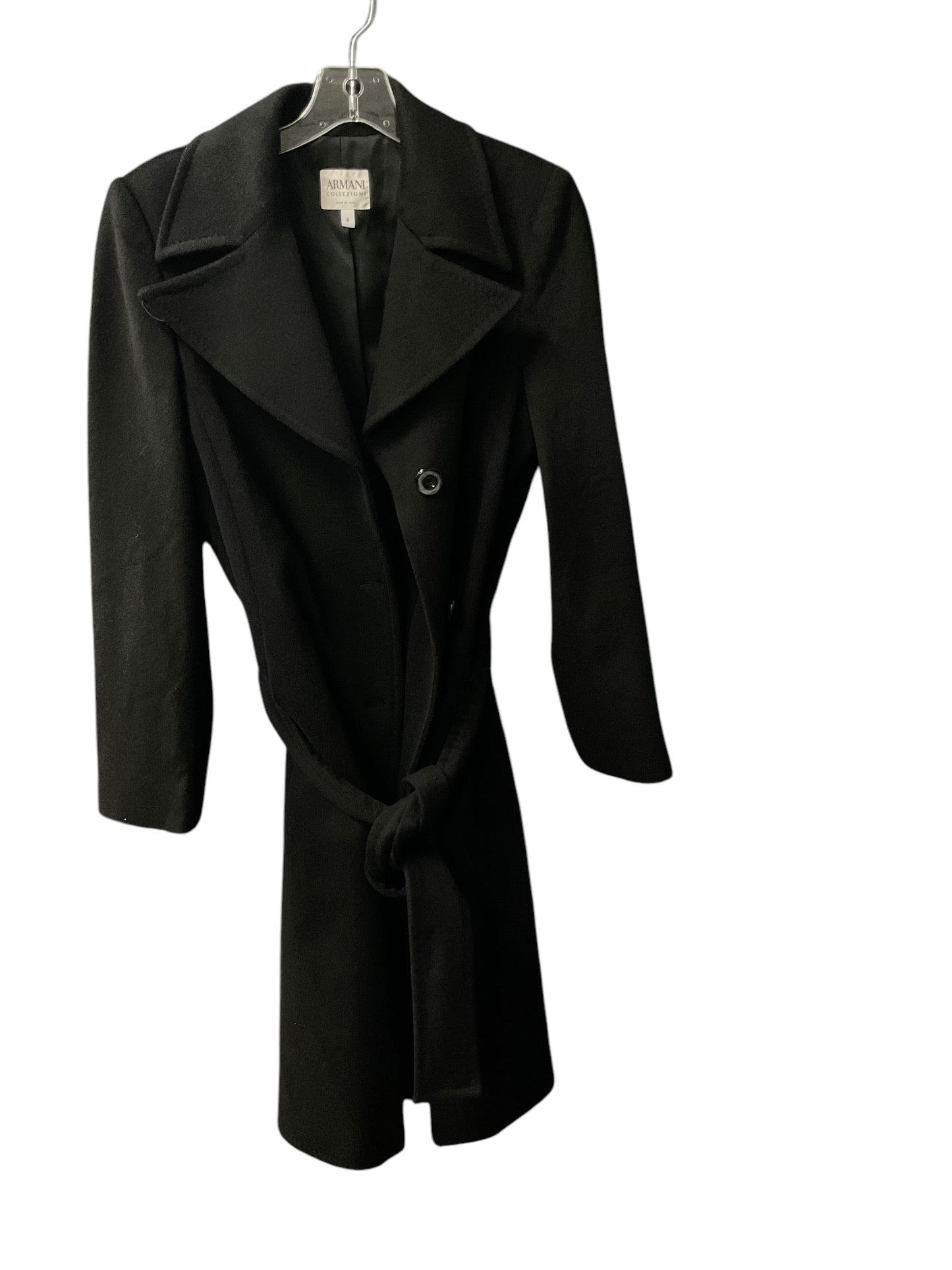 Coat Peacoat By Armani Collezoni In Black, Size: 8