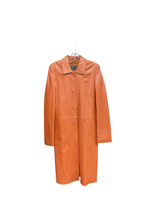 Coat Leather By Clothes Mentor In Orange, Size: L