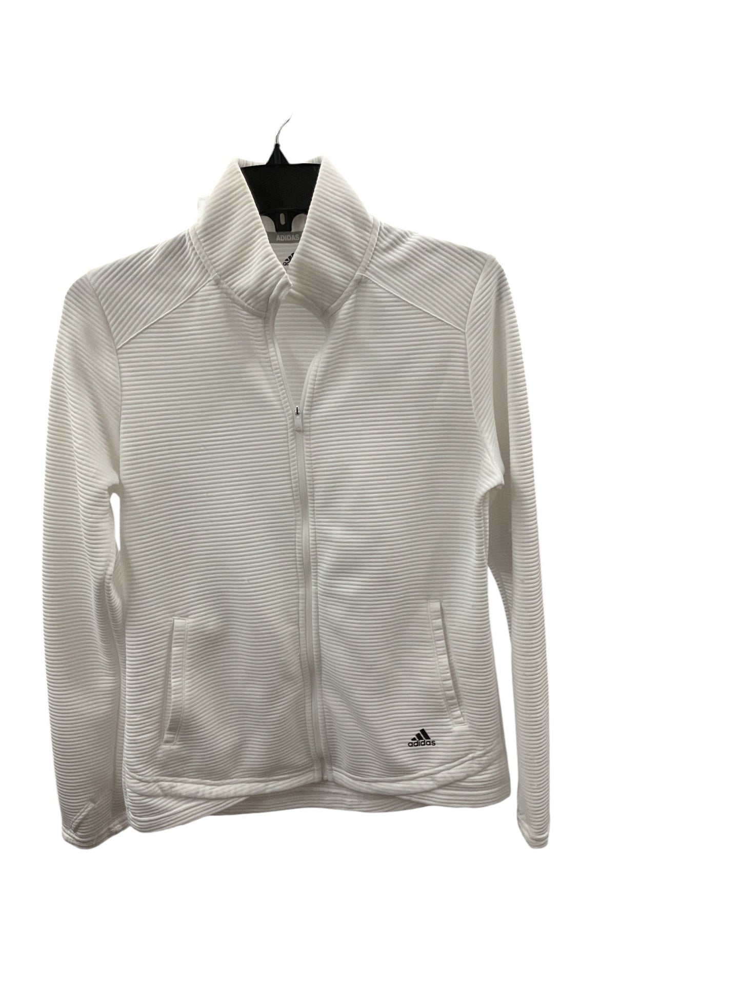 Athletic Jacket By Adidas In White, Size: S